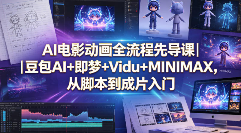 AI电影动画全流程先导课｜豆包AI+即梦+Vidu+MINIMAX，从脚本到成片入门-985网创