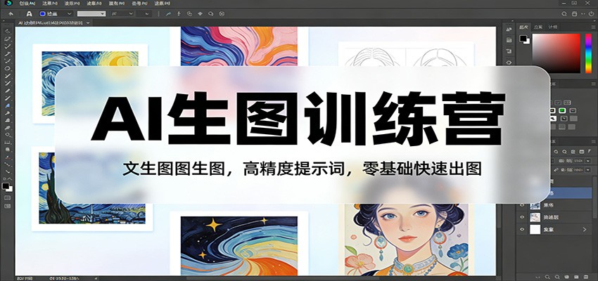 AI生图训练营：文生图图生图，高精度提示词，零基础快速出图-985网创