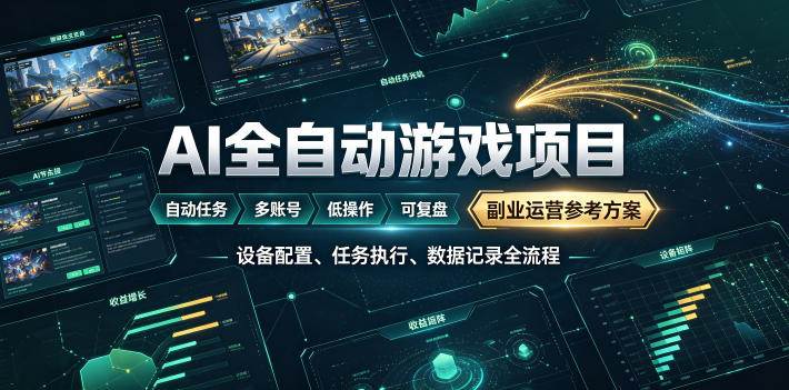 （19365期）AI全自动游戏躺賺副业：日入几百，稳定运行三年的项目！-985网创