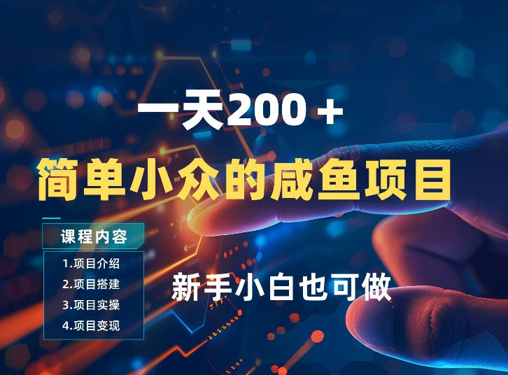 一天收入2张，一个简单小众的咸鱼项目，0门槛小白也能做-985网创