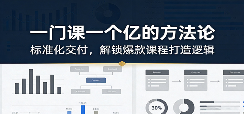 一门课一个亿的方法论：标准化交付，解锁爆款课程打造逻辑-985网创