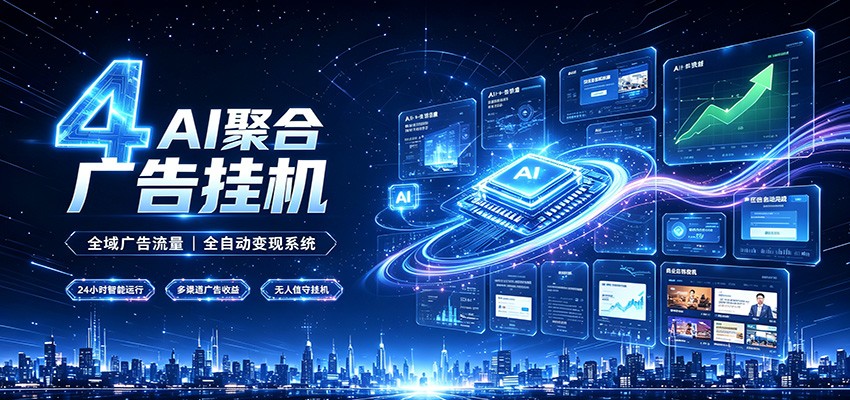 全域广告流量聚合，AI无人挂机稳赚佣金，打造长期稳定被动收入副业-985网创