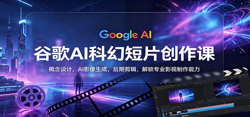 谷歌AI科幻短片创作课：概念设计，AI影像生成，后期剪辑，解锁专业影视制作能力-985网创