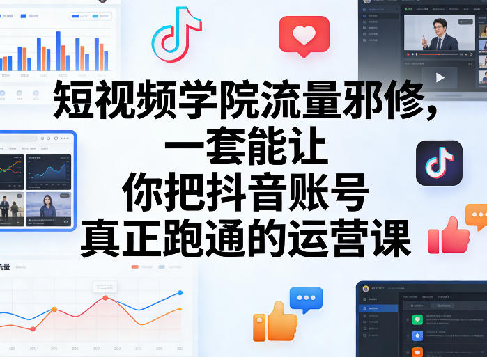 短视频学院流量邪修，一套能让你把抖音账号真正跑通的运营课-985网创