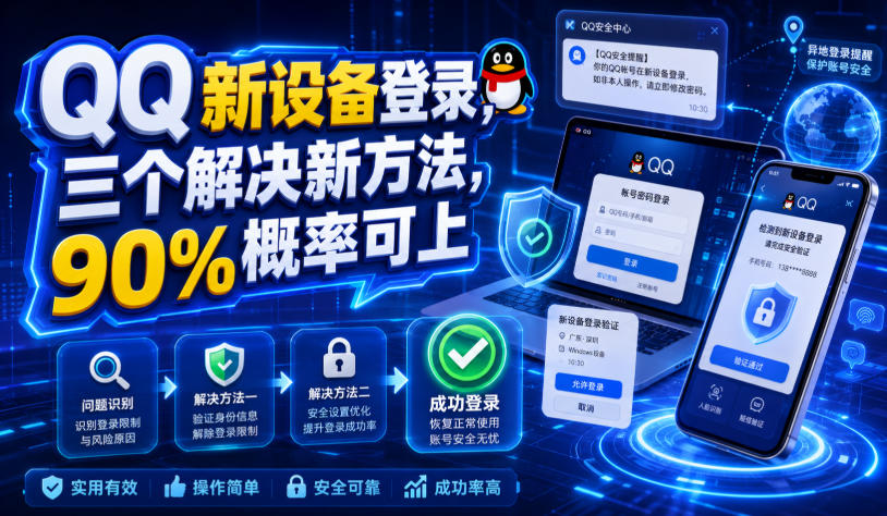 QQ新设备登录，三个解决新方法，90%概率可上-985网创