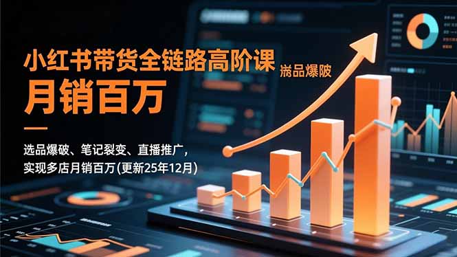 小红书带货全链路高阶课，选品爆破、笔记裂变、直播推广，实现多店月销百万(更新25年12月-985网创