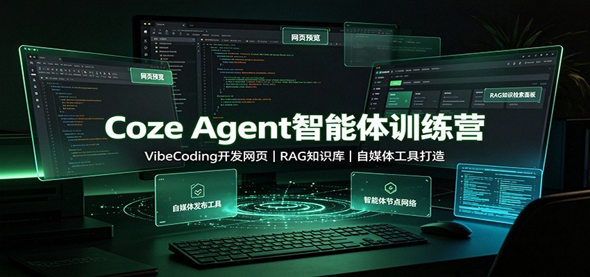 Coze Agent智能体训练营：VibeCoding开发网页，RAG知识库，自媒体工具打造-985网创