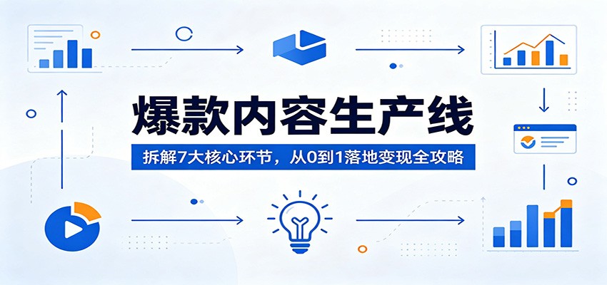 爆款内容生产线：拆解7大核心环节，从0到1落地变现全攻略-985网创