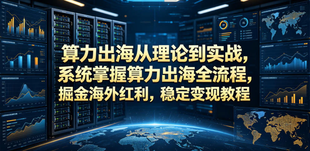 算力出海从理论到实战，系统掌握算力出海全流程，掘金海外红利，稳定变现教程-985网创