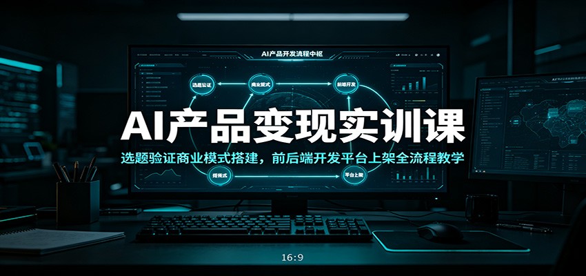 AI产品变现实训课：选题验证商业模式搭建，前后端开发平台上架全流程教学-985网创