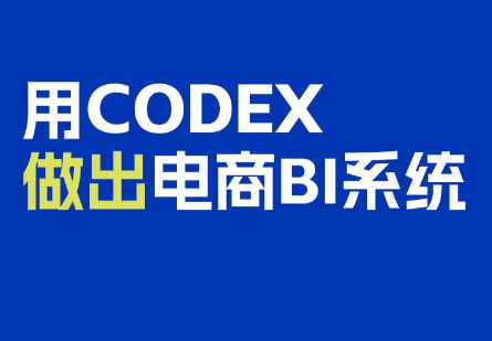 电商108将·用Codex做出电商BI系统-985网创