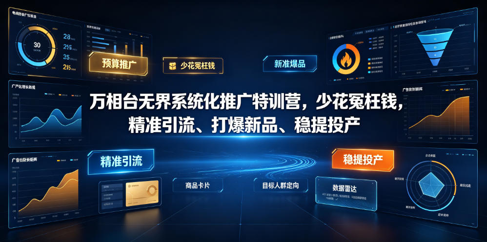 万相台无界系统化推广特训营VI0.0，少花冤枉钱，精准引流、打爆新品、稳提投产（全程录音+字幕）-985网创