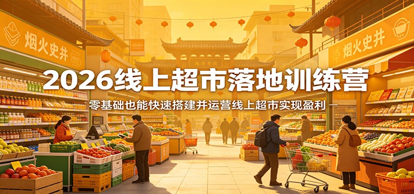2026线上超市落地训练营，零基础也能快速搭建并运营线上超市实现盈利-985网创