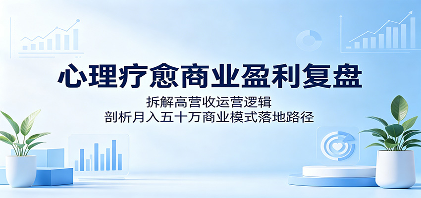 心理疗愈商业盈利复盘：拆解高营收运营逻辑，剖析月入五十万商业模式落地路径-985网创