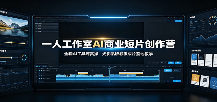 一人工作室AI商业短片创作营：全套AI工具库实操，光影品牌叙事成片落地教学-985网创