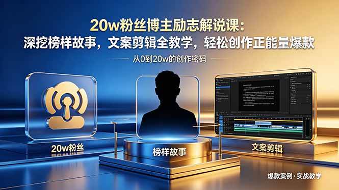 （18648期）20w粉丝博主励志解说课：深挖榜样故事，文案剪辑全教学，轻松创作正能量爆款-985网创