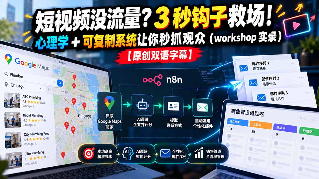 短视频没流量？3 秒钩子救场！心理学 + 可复制系统让你秒抓观众(workshop 实录-985网创