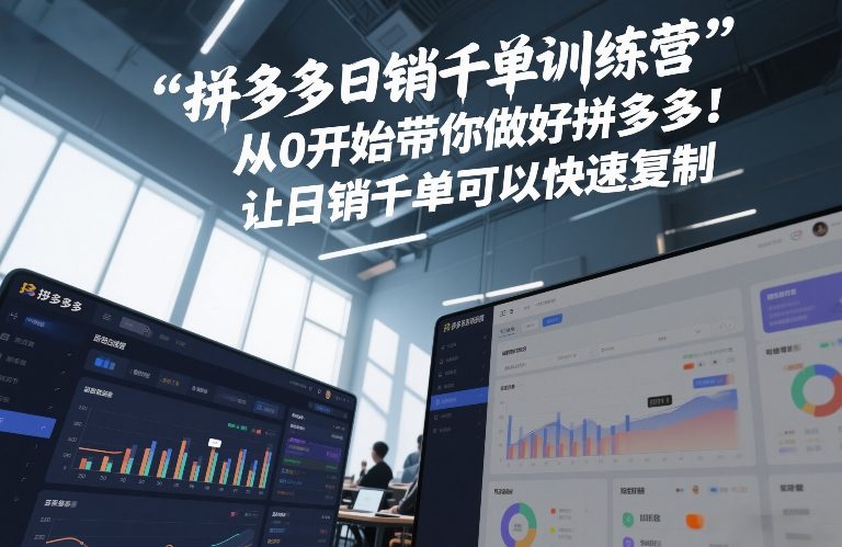 拼多多日销千单训练营，从0开始带你做好拼多多，让日销千单可以快速复制(更新26年1月)-985网创