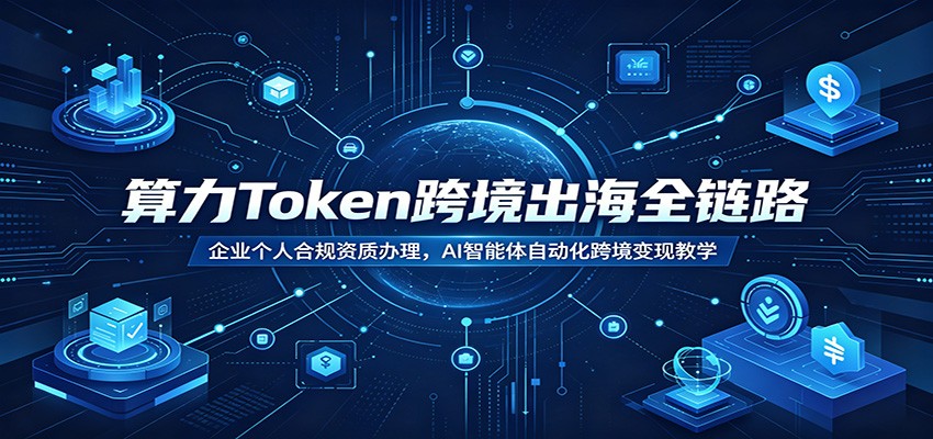算力Token跨境出海全链路：企业个人合规资质办理，AI智能体自动化跨境变现教学-985网创