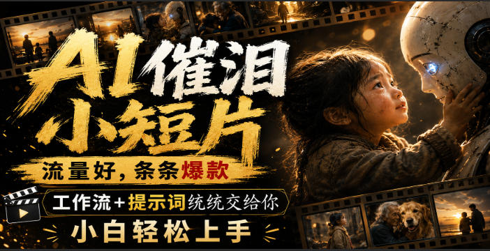 AI催泪小短片，流量好，条条爆款，工作流+提示词统统交给你，小白轻松上手-985网创