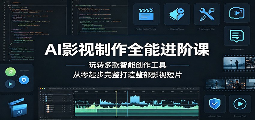 AI影视制作全能进阶课：玩转多款智能创作工具，从零起步完整打造整部影视短片-985网创
