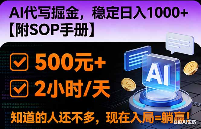 2026风口项目,AI代写掘金，稳定日入1000+，掌握核心技能【附SOP手册】-985网创