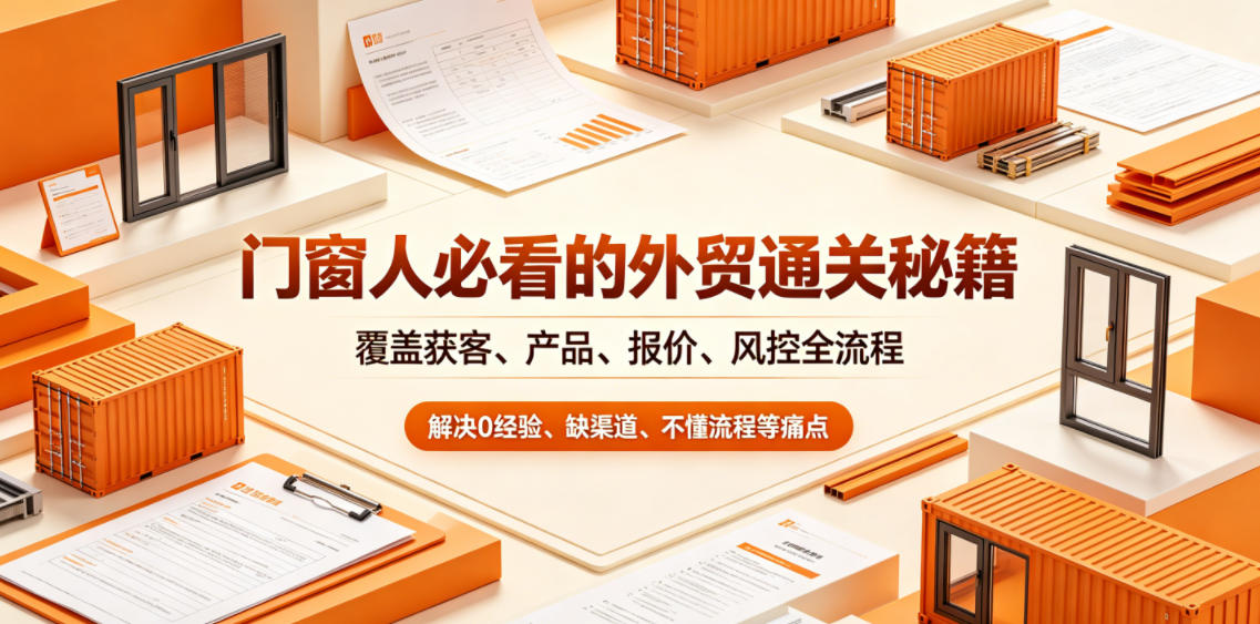门窗人必看的外贸通关秘籍，块覆盖获客、产品、报价、风控全流程，解决0经验、缺渠道、不懂流程等痛点-985网创
