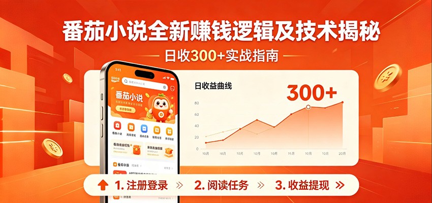 番茄小说全新赚钱逻辑及技术日收300+，小白新书皆可做！无脑赚就行了！-985网创