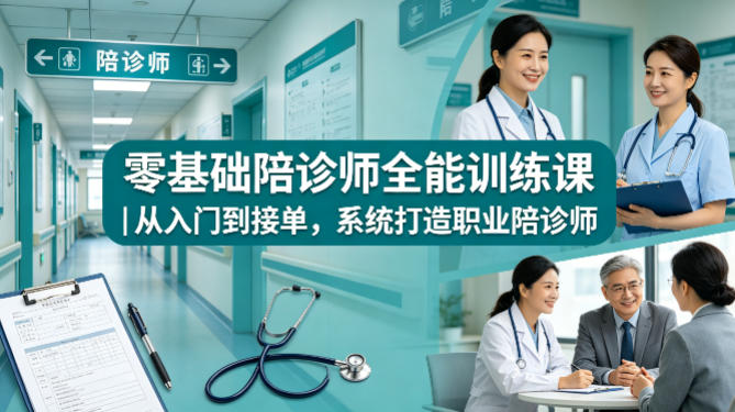 零基础陪诊师全能训练课｜从入门到接单，系统打造职业陪诊师-985网创