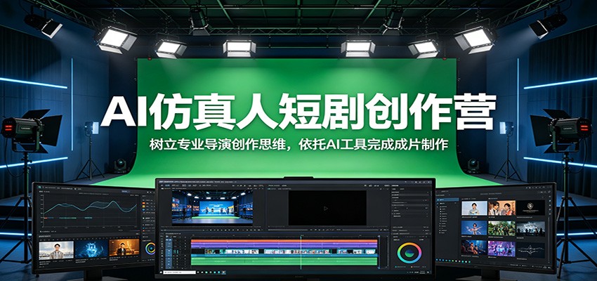 AI仿真人短剧创作营：树立专业导演创作思维，依托AI工具完成成片制作-985网创