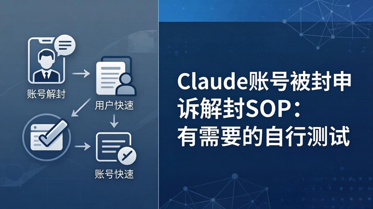 Claude账号被封申诉解封SOP：有需要的自行测试-985网创
