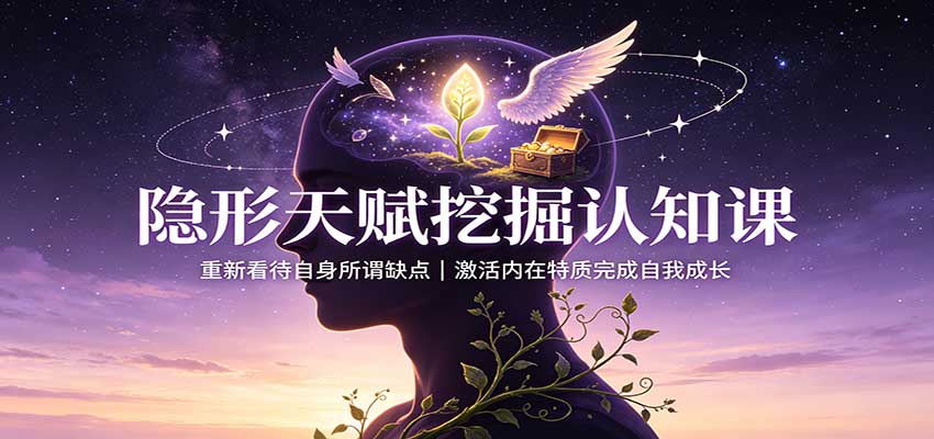 隐形天赋挖掘认知课：重新看待自身所谓缺点，激活内在特质完成自我成长-985网创