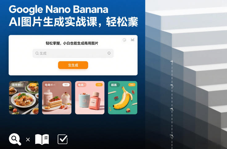 Google Nano Banana AI图片生成实战课，轻松掌握，小白也能生成商用图片-985网创
