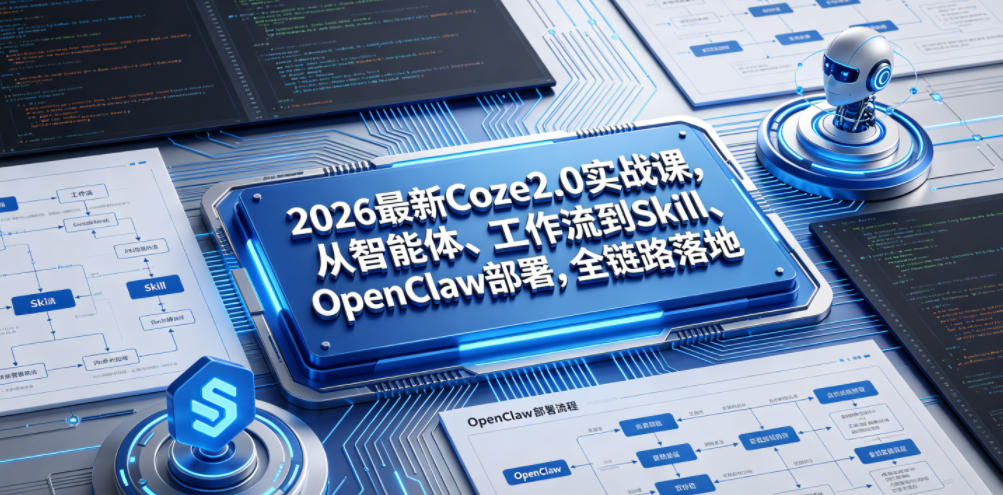 2026最新Coze2.0实战课，从智能体、工作流到Skill、OpenClaw部署，全链路落地-985网创