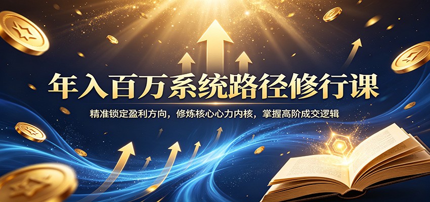 年入百万系统路径修行课：精准锁定盈利方向，修炼核心心力内核，掌握高阶成交逻辑-985网创