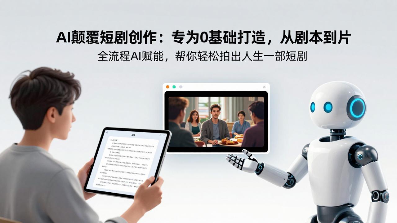 AI颠覆短剧创作：专为0基础打造，从剧本到成片全流程AI赋能，帮你轻松拍出人生第一部短剧-985网创