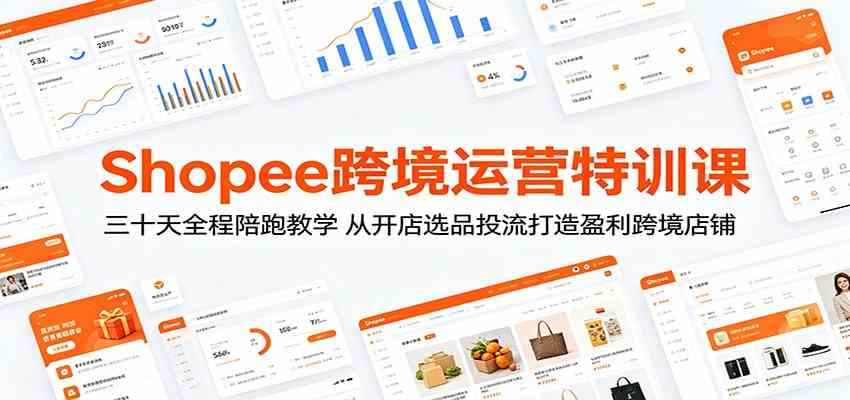 Shopee跨境运营特训课：三十天全程陪跑教学，从开店选品投流打造盈利跨境店铺-985网创