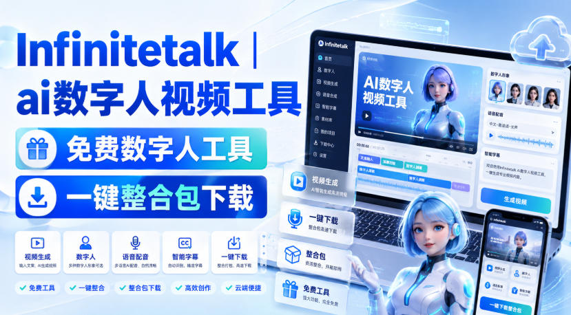 Infinitetalk丨ai数字人视频工具，免费数字人工具，一键整合包下载-985网创