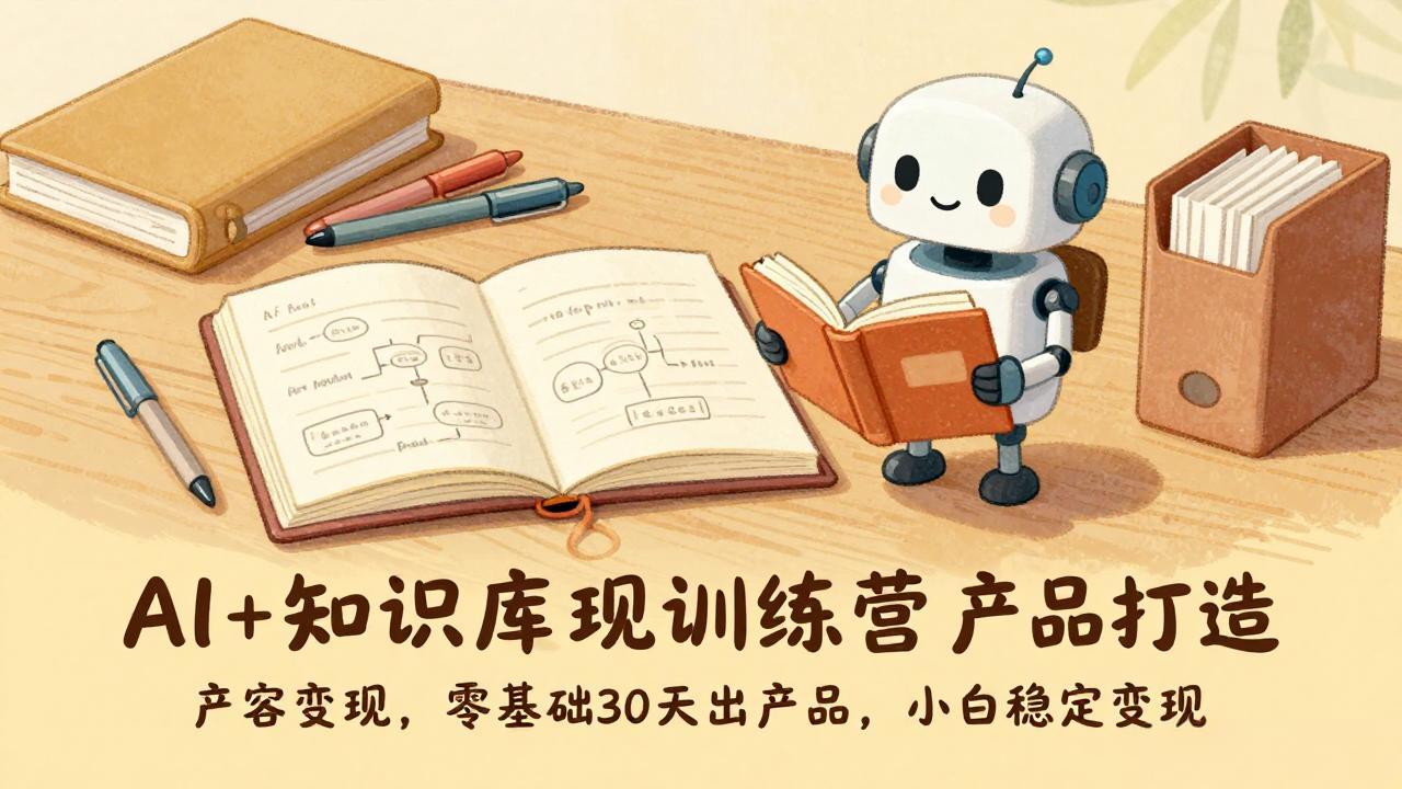 AI+知识库变现训练营，产品打造、内容创作、全平台变现，零基础30天出产品，小白稳定变现-985网创