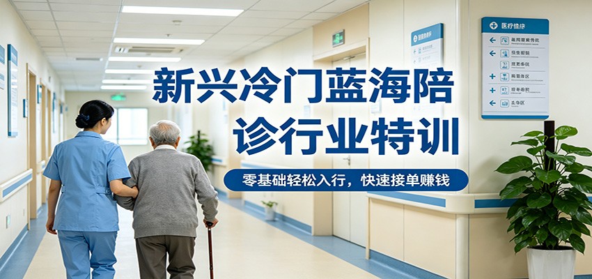 新兴冷门蓝海陪诊行业特训，零基础轻松入行，快速接单赚钱-985网创