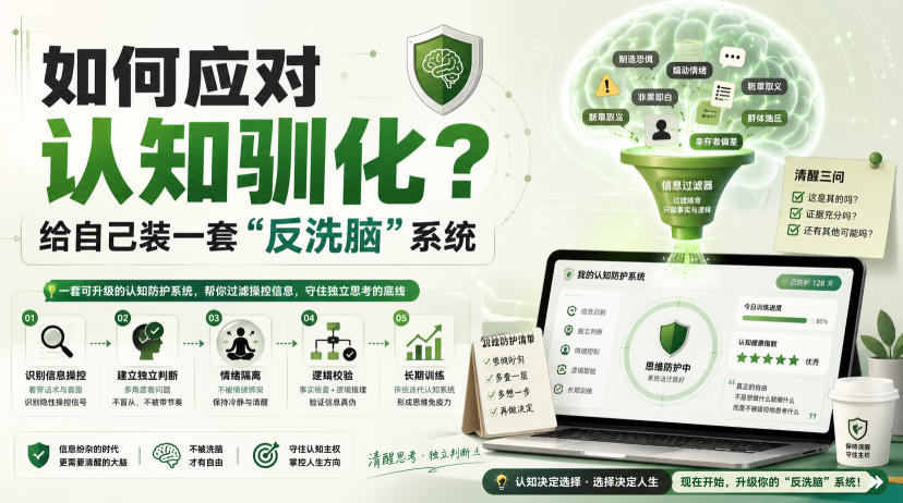 付费文章：如何应对认知驯化？给自己装一套“反洗脑”系统-985网创