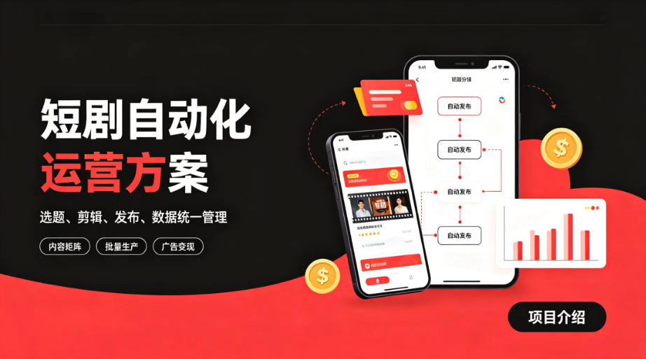 快手全自动短剧矩阵项目｜自动化分发，流量持续变现【揭秘】-985网创