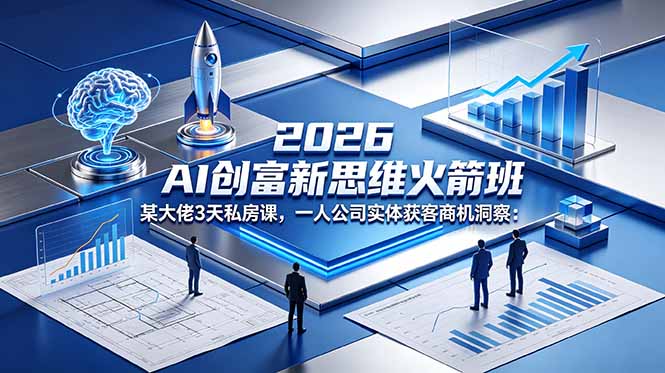 2026 AI 创富新思维火箭班：某大佬3天私房课，一人公司实体获客商机洞察-985网创