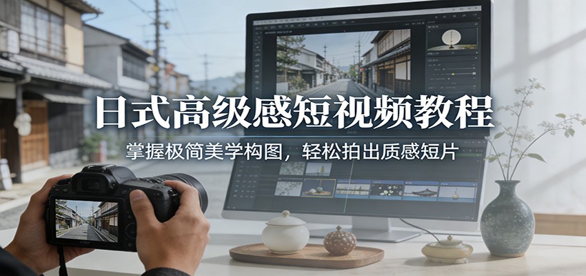日式高级感短视频教程：掌握极简美学构图，轻松拍出质感短片-985网创