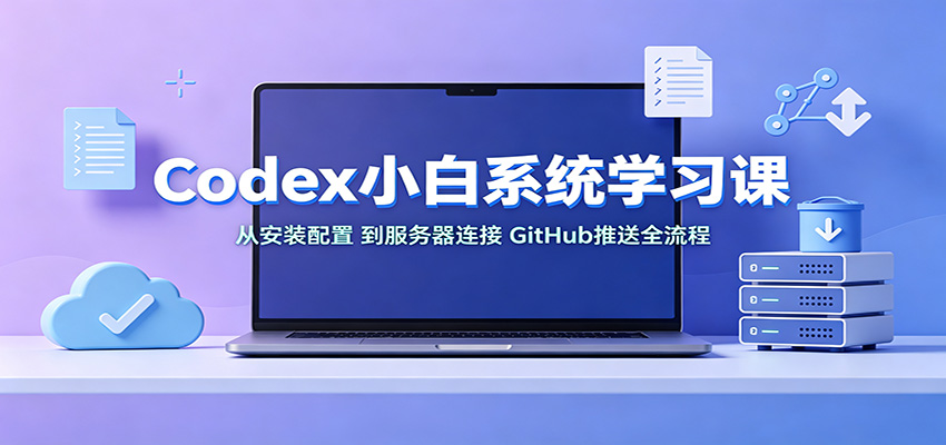 Codex小白系统学习课：小从安装配置，到服务器连接、GitHub推送全流程-985网创