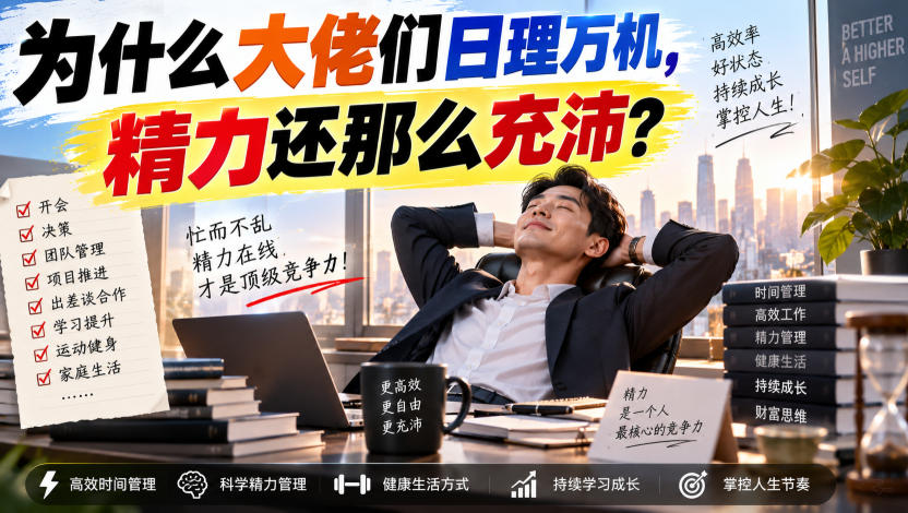 付费文章：为什么大佬们日理万机，精力还那么充沛？-985网创