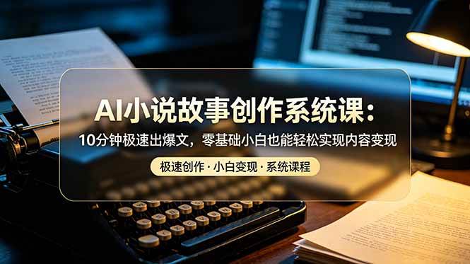 （19053期）AI小说故事创作系统课：10分钟极速出爆文，零基础小白也能轻松实现内容变现-985网创