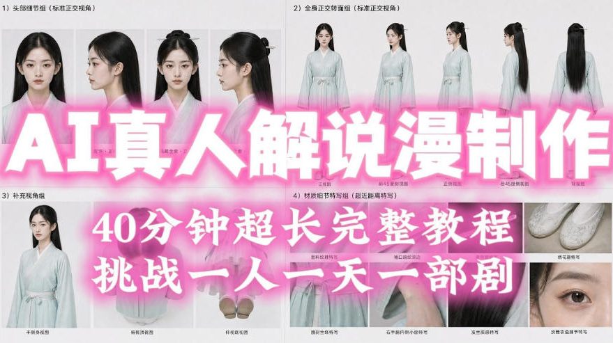 2026年AI真人解说漫剧自动批量化制作教程，40分钟超长完整，自动批量化制作，挑战一人一天一部剧！-985网创