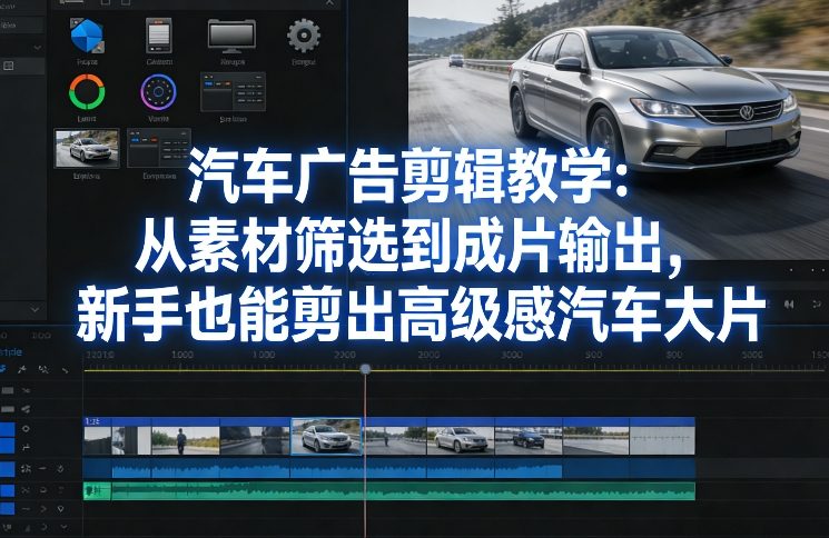 汽车广告剪辑教学：从素材筛选到成片输出，新手也能剪出高级感汽车大片-985网创