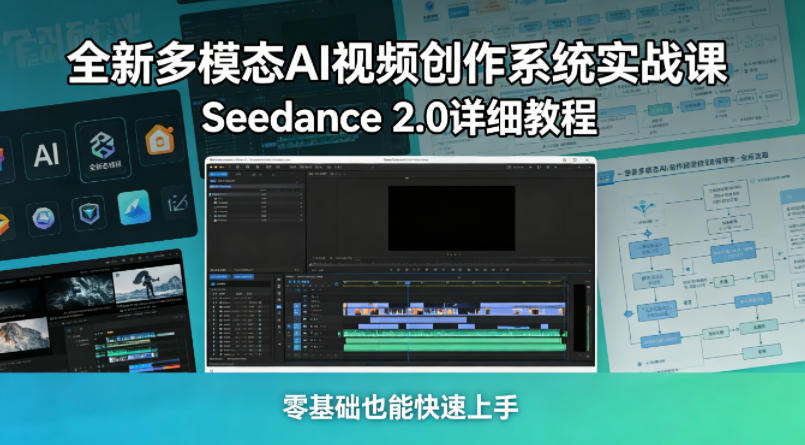 全新多模态AI视频创作系统实战课，Seedance 2.0详细教程，零基础也能快速上手-985网创
